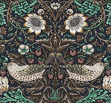 Load image into Gallery viewer, Strawberry Thief Slate William Morris Large Arts &amp; Crafts Throw Blanket
