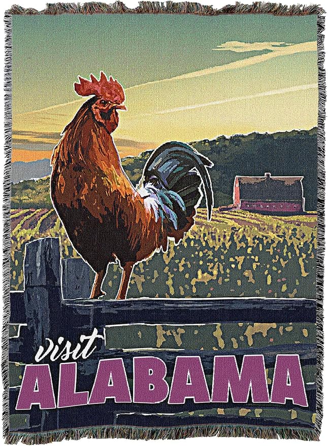 Alabama Travel Poster Blanket by David Qwens