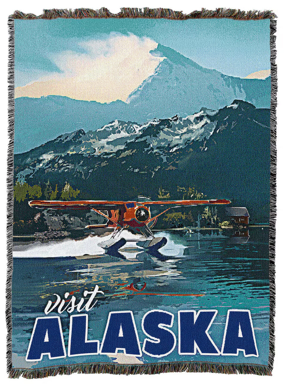 Alaska Travel Poster Blanket