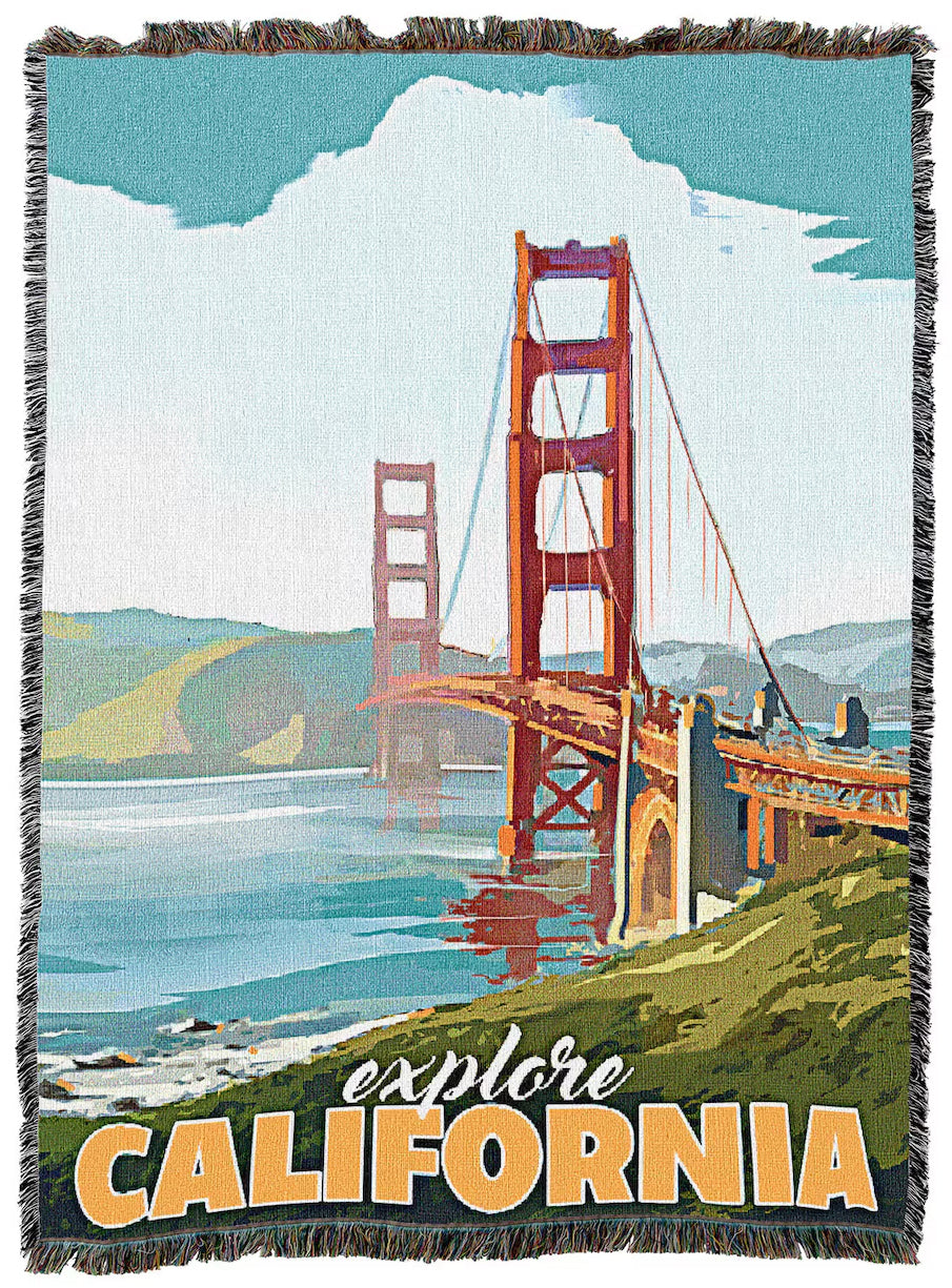 California Travel Poster Blanket