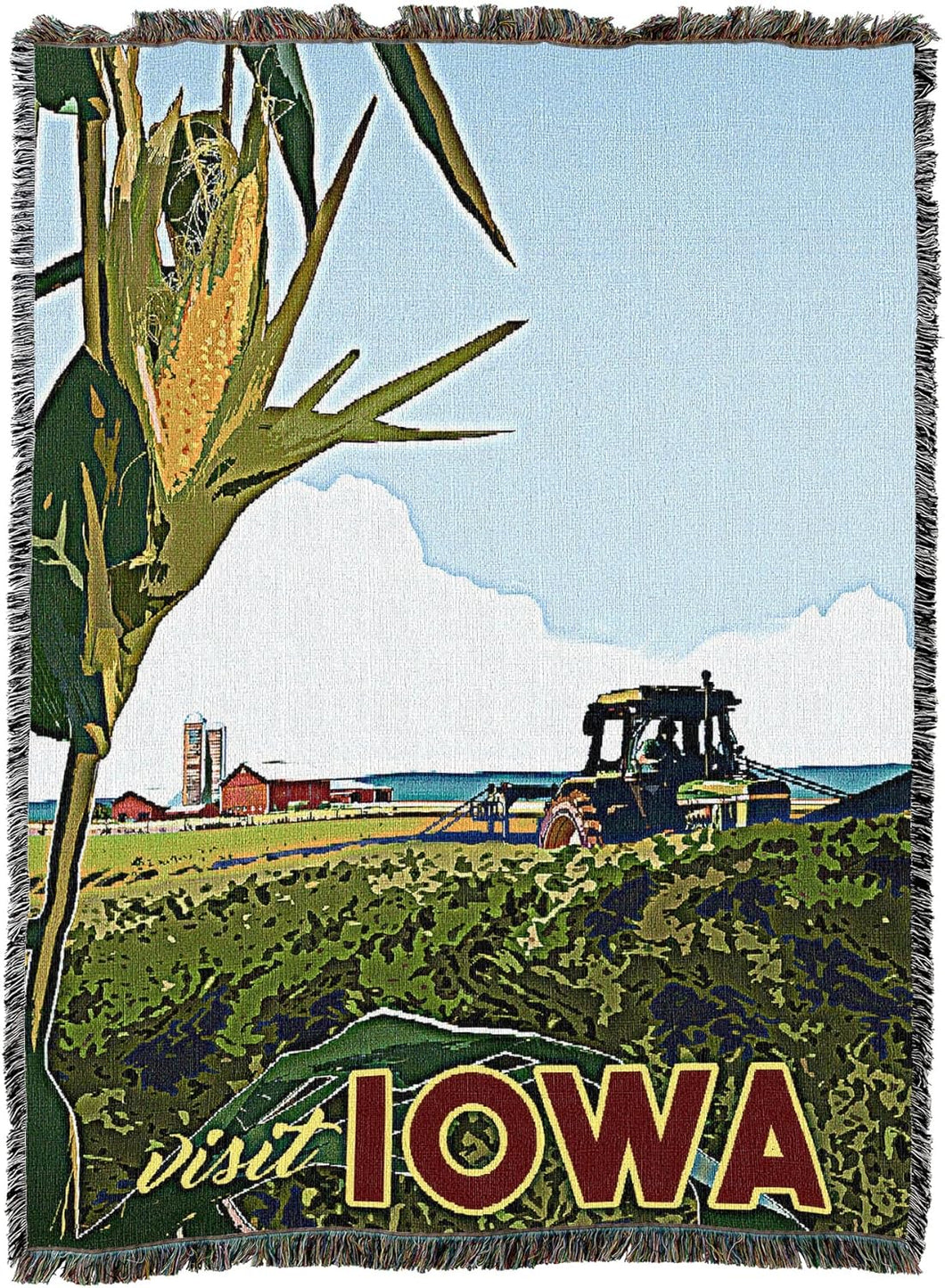 Iowa Travel Poster Blanket