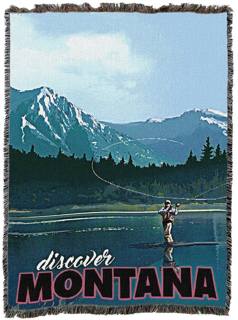 Montana Travel Poster Blanket