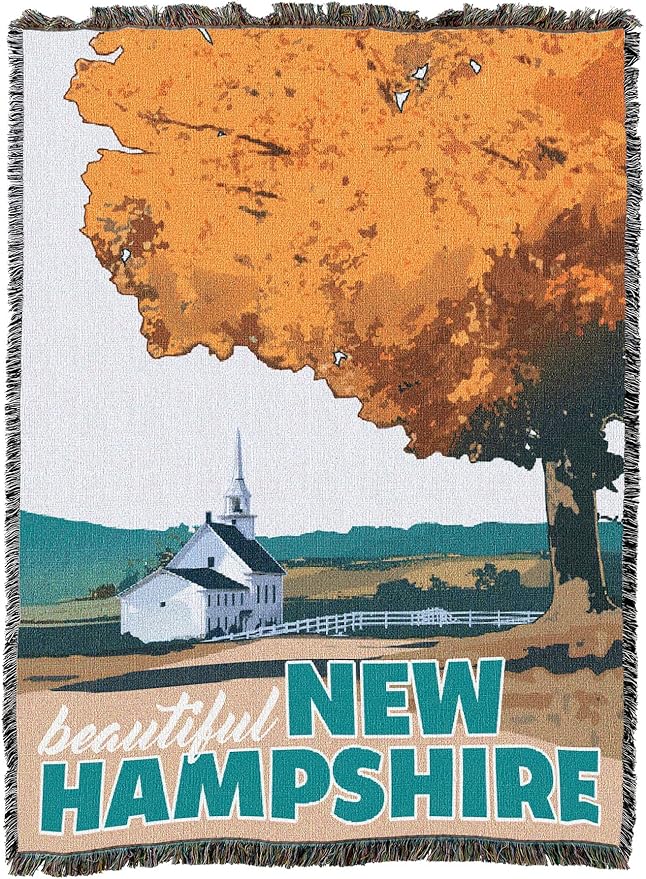 New Hampshire Travel Poster Blanket