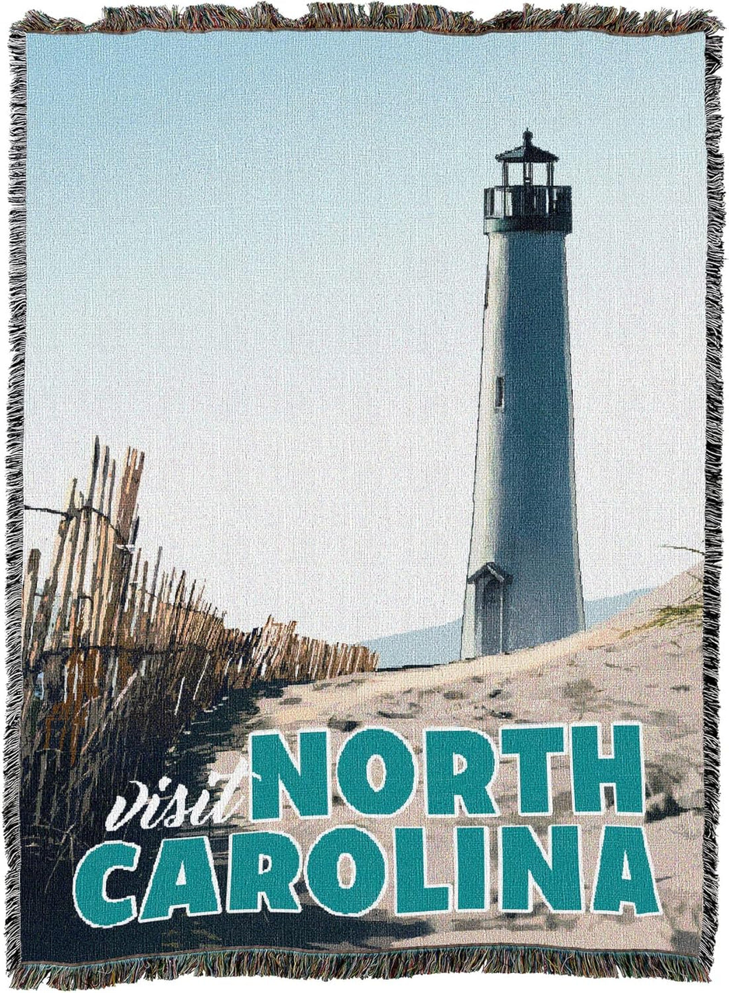 Visit North Carolina Travel Poster Blanket by David Owens