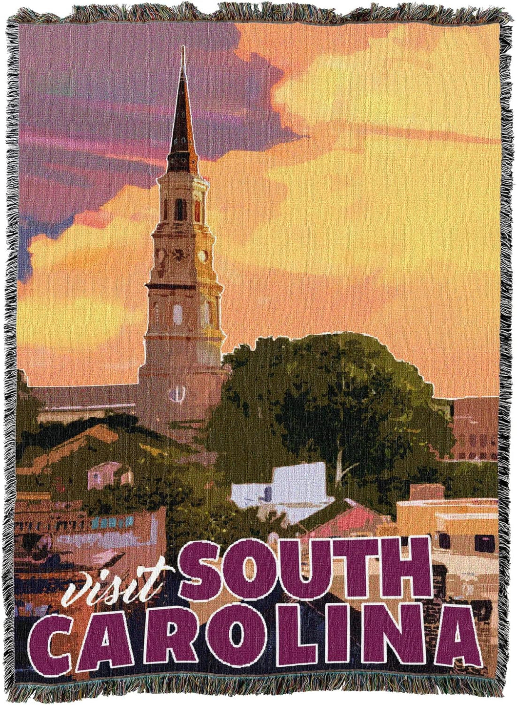 South Carloina Travel Poster Blanket