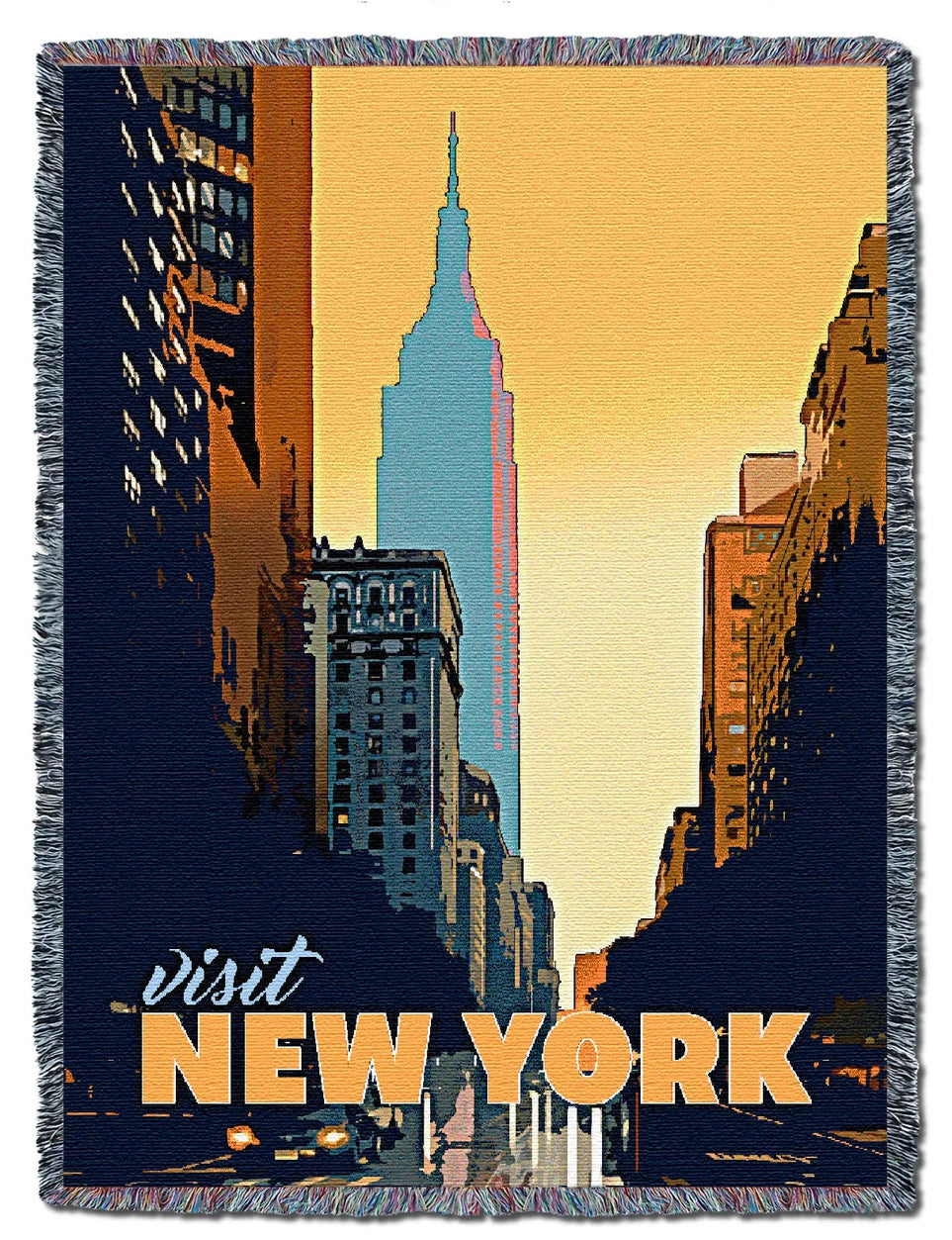 Visit New York Travel Poster Blanket David Owens