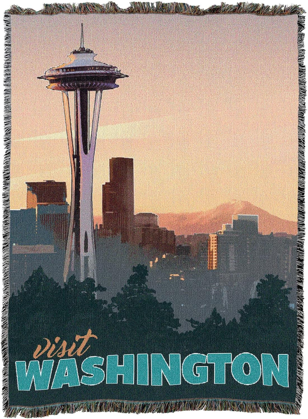 Washington Travel Poster Blanket