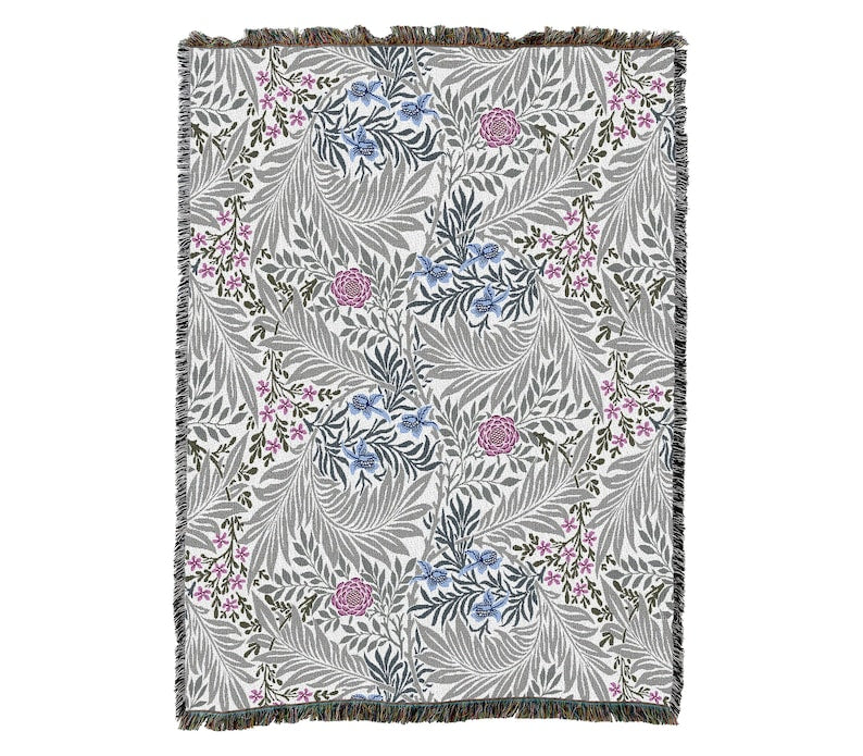 Larkspur Heather William Morris Arts and Crafts Throw Blanket
