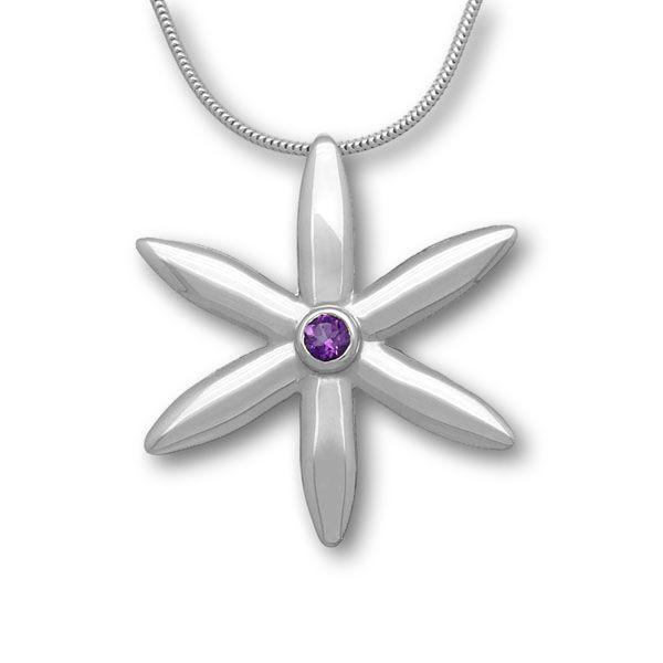 Daisy Silver Pendant CP257 Amethyst