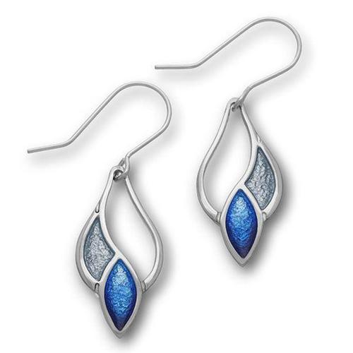 Cedar Silver Earrings, Midnight Sapphire & Artic