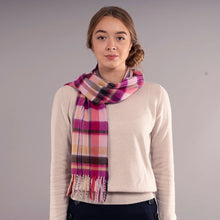Load image into Gallery viewer, Pink Meadow Check Luxury Cashmere Scarf
