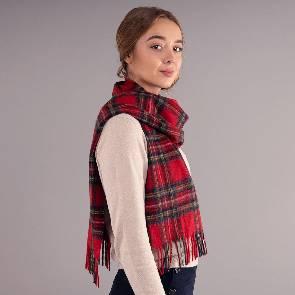 Stewart Royal Modern Tartan selling Luxury Cashmere Scarf - Made in Scotland