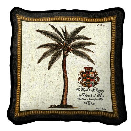 Prinecess of Wales Royal Palm Throw Pillow