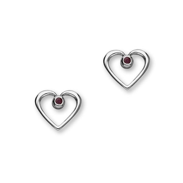 July Birthstone Silver Earrings CE358 Ruby