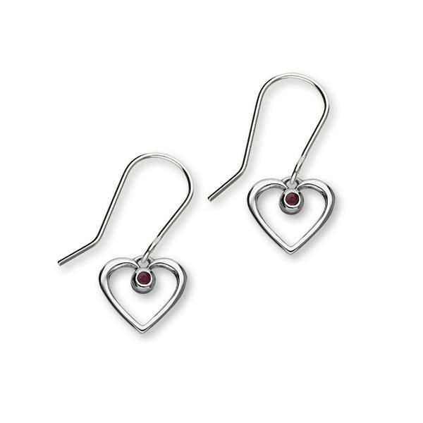 July Birthstone Silver Earrings CE359 Ruby