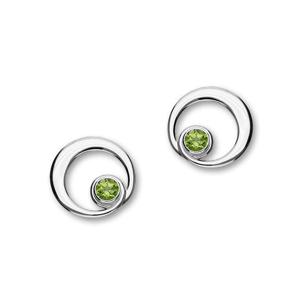 August Birthstone Silver Earrings CE360 Peridot