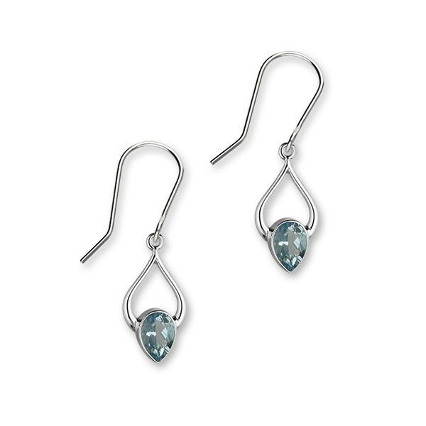 Flourish Sterling Silver & Blue Topaz Teardrop Drop Earrings, CE397