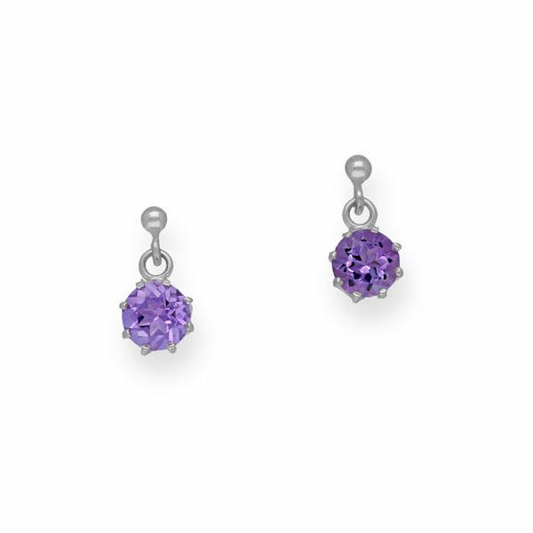 Simply Stylish Silver Earrings CE7 Amethyst