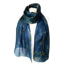 Load image into Gallery viewer, Celestial Map Large Habotai Silk Scarf
