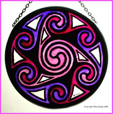 Celtic Swirls, Pink & Purple Roundel