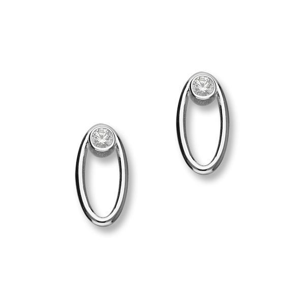 April Birthstone Silver Earrings DE112 Diamond