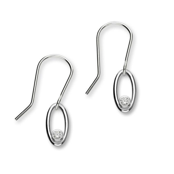 April Birthstone Silver Earrings DE113 Diamond