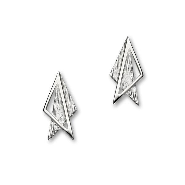 Simply Stylish Sterling Silver Triangle Stud Earrings, E1560
