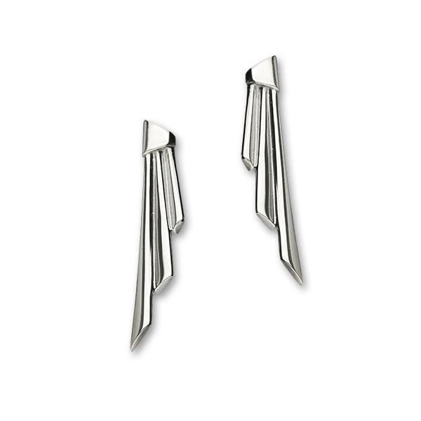 Simply Stylish Silver Long Stud Earrings, E276
