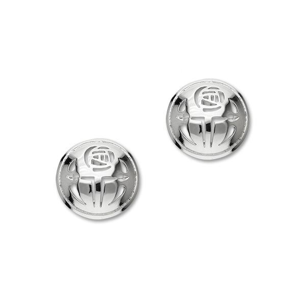 Charles Rennie Mackintosh Rose Sterling Silver Round Stud Earrings, E474