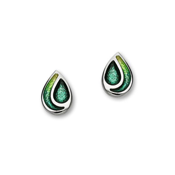 Cedar Silver Earrings EE 351 Prairie/Emerald Green