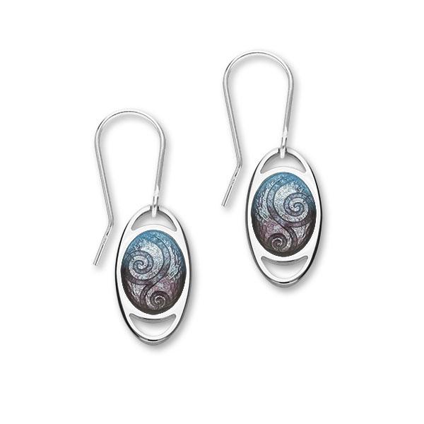 Elements Air Sterling Silver & Enamel Drop Earrings, EE 508 Zephyr