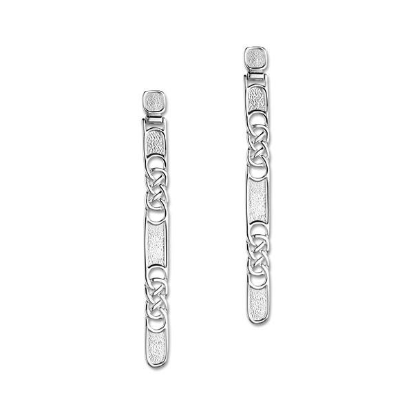 Celtic Knot Sterling Silver Long Drop Earrings, E776