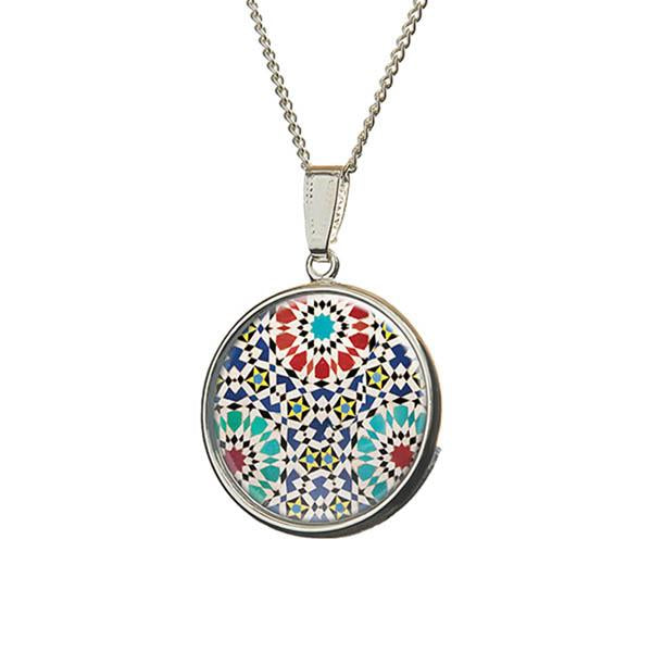 Marrakesh Red Silver Plated Pendant