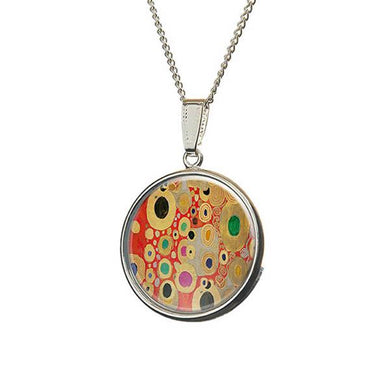 Klimt Red Silver Plated Pendant