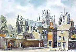 Ely Cathedral Cambridgeshire Watercolour
