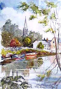 Lostwithiel, River Fowey Cornwall Watercolour