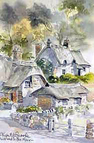 Buckland In The Moor Devon Watercolour