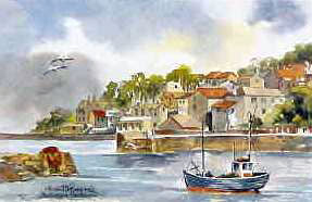 Brixham Harbour Devon Watercolour