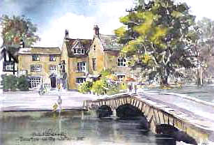 Bourton On The Water Gloucestershire Watercolour