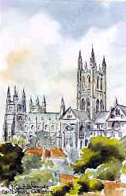 Canterbury Cathedral Kent Watercolour