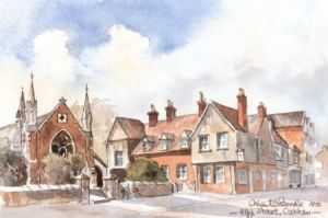 Oakham, High Street Leicestershire Watercolour