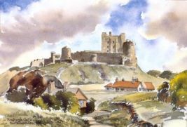 Bamburgh Castle Northumberland Watercolour