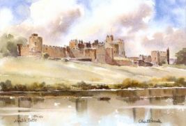 Alnwick Castle Northumberland Watercolour
