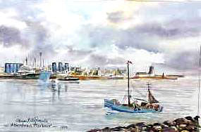 Aberdeen, Harbour Watercolour
