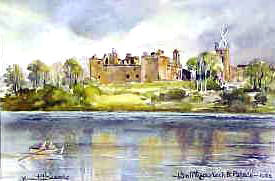 Linlithgow,  Loch & Palace Watercolour
