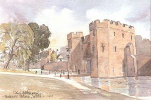Wells, Bishop'S Palace Somerset Watercolour