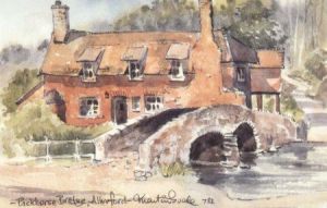 Allerford, Packhorse Bridge Somerset Watercolour