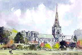 Chichester Cathedral Sussex Watercolour