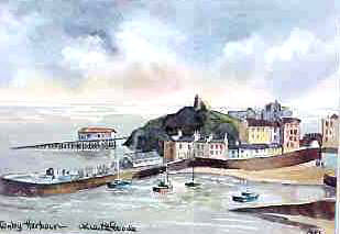 Tenby Harbour Watercolour