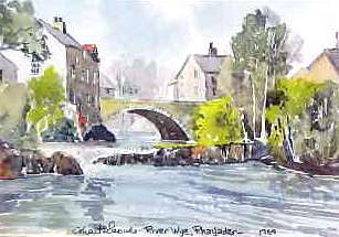 Rhyander, River Wye Watercolour